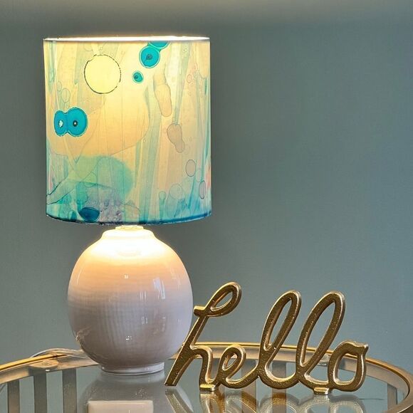 HANDCRAFTED Accent Lamp with Hand-Painted Shade (Shades of Blue) - Picture 4 of 12
